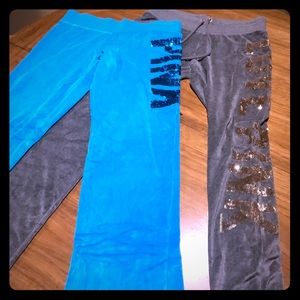VS/PINK velour sweatpants